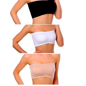 Set of 3 🦋 Strapless padded bralettes